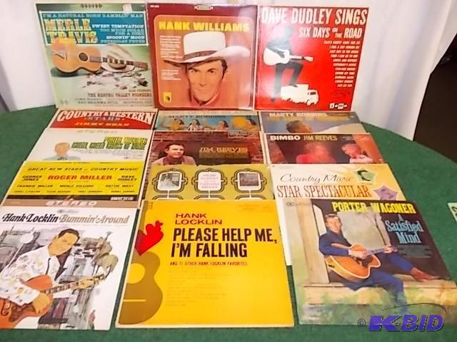 lot 22 image: 15-Record Albums (Hank Williams, Ji...