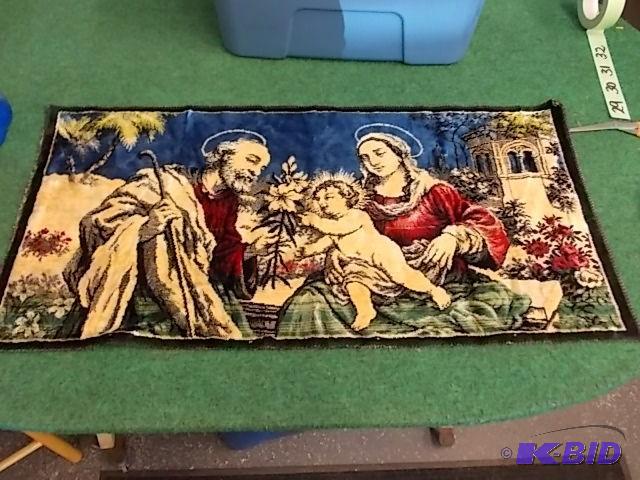 lot 29 image: 38x20 Religious Tapestry (Made In I...