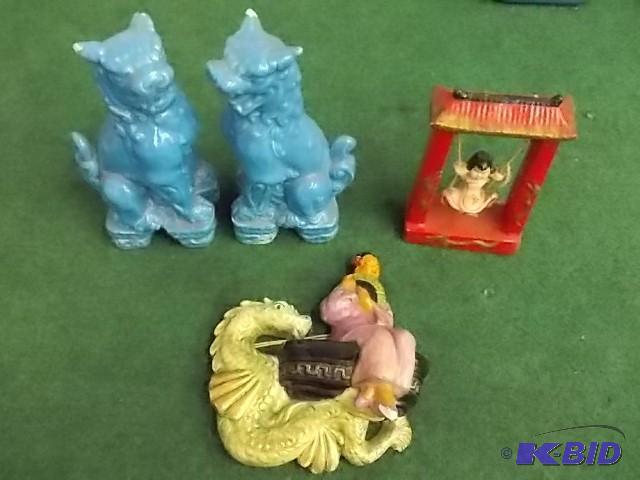 lot 32 image: Vintage Asian Figurines From The 19...