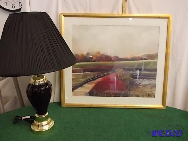 lot 46 image: Framed Print 31x27 &amp Black Cera...