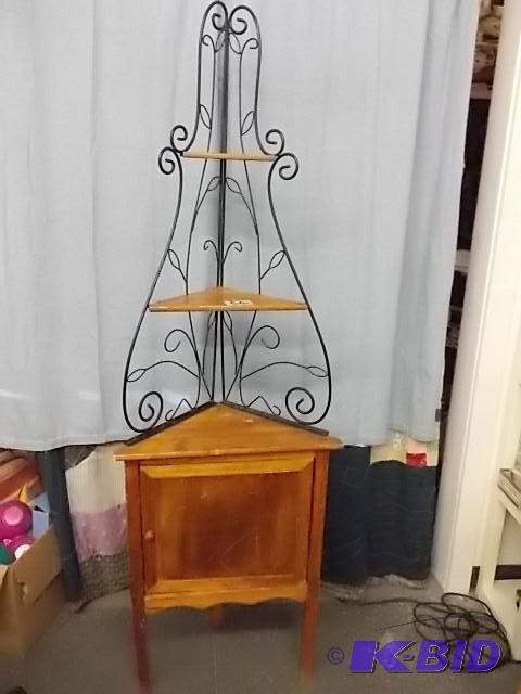 lot 66 image: Corner Cabinet With Ornamental Uppe...