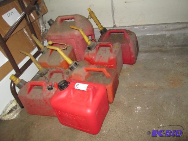 Set of gas cans as shown, some miss...