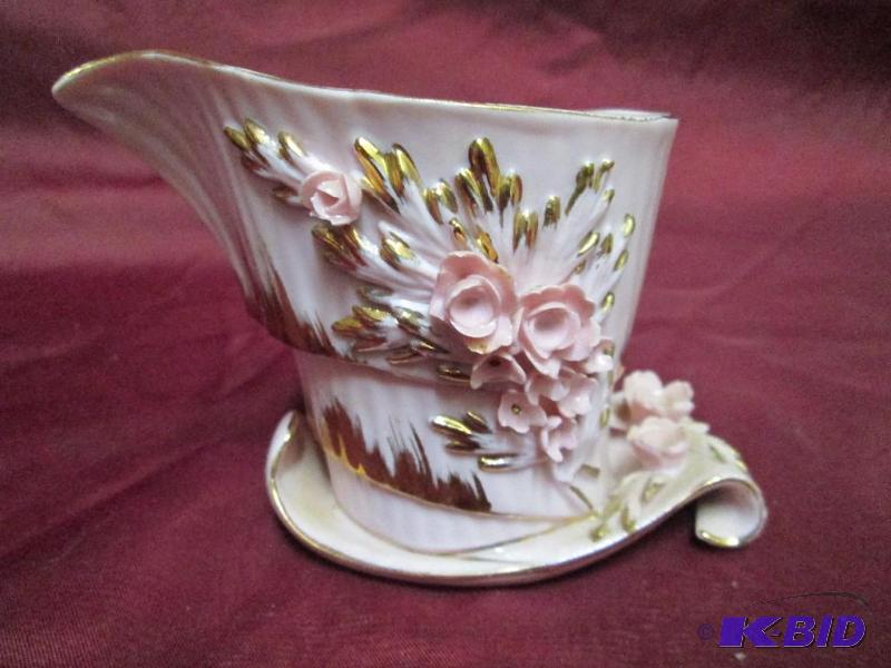 Vintage pink and gold hand painted ...