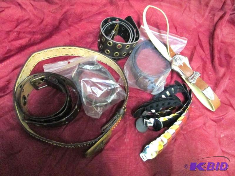 Lot of mens and womens belts, many ...