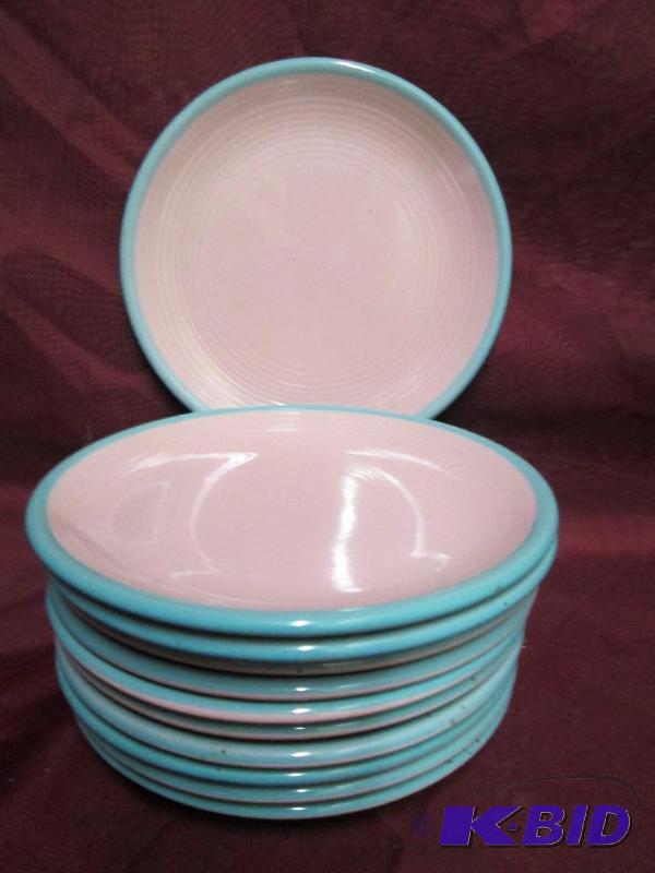Lot of 11 sandwich plates. Pink and...