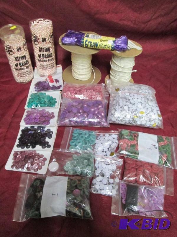 Lot of craft items. String beads, c...