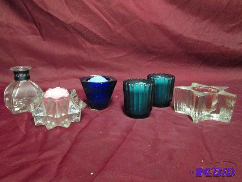 Lot of miscellaeous glass votive ho...