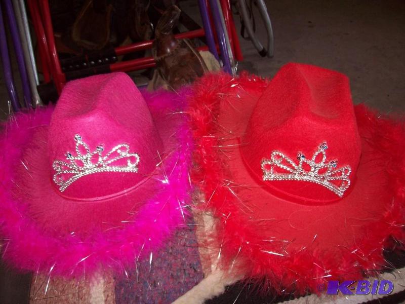 lot 25 image: Womens hats -pink wbling -red wb...