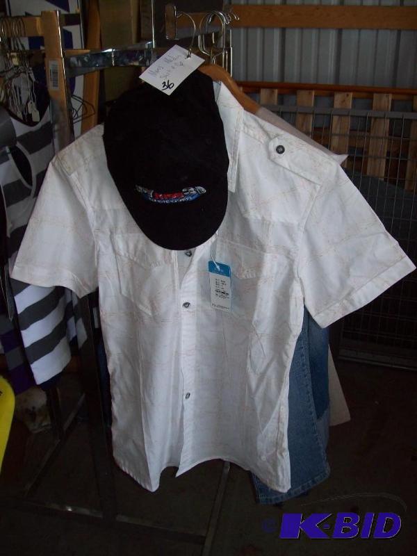 lot 36 image: Mens medium shirt and cap item 36...