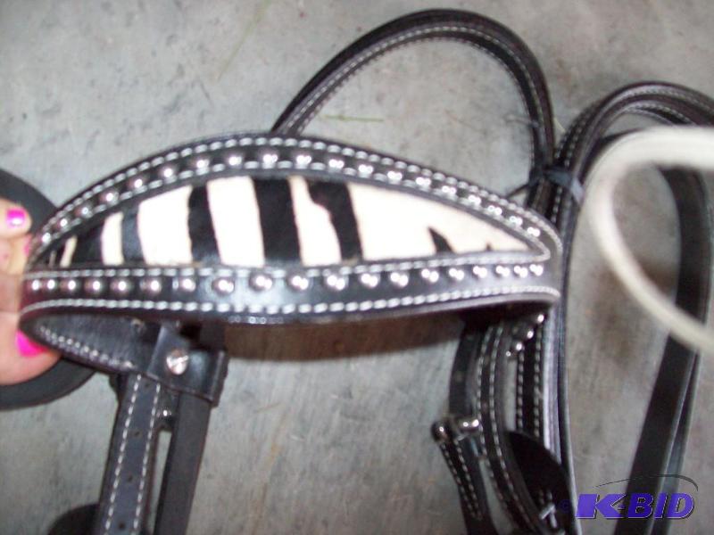 lot 45 image: Bridal & halter -Zebra pattern...