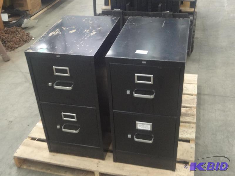 lot 103 image: (2) 2-Drawer Steel File Cabinets...