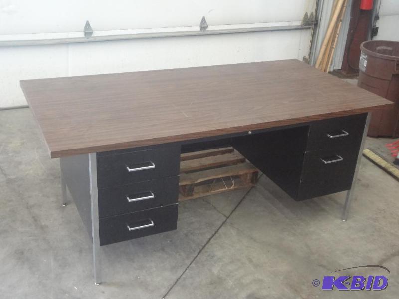 lot 106 image: 5-Drawer Steel Desk...