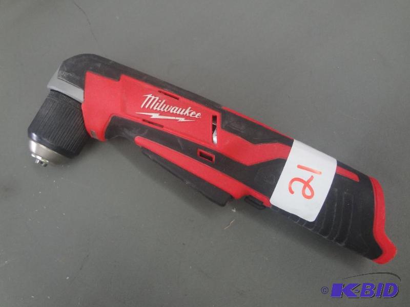 lot 21 image: Milwaukee 12Volt 38" Right Angle Drill,...