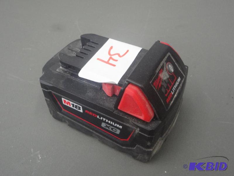 lot 34 image: Milwaukee M18 Red Lithium XC Battery...
