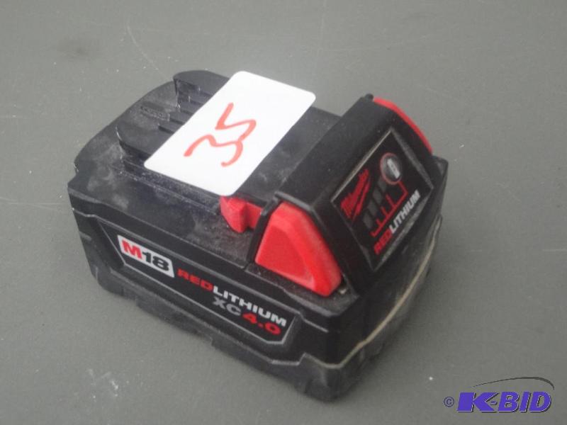lot 35 image: Milwaukee M18 Red Lithium XC Battery...