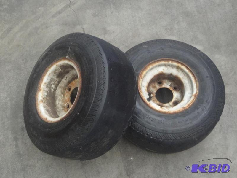 lot 76 image: (2) 5-Lug 18.5-8.5-8 Spare Trailer Tires...