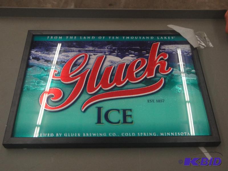 lot 80 image: Gluek Ice 18&quotx24" Beer Sign...