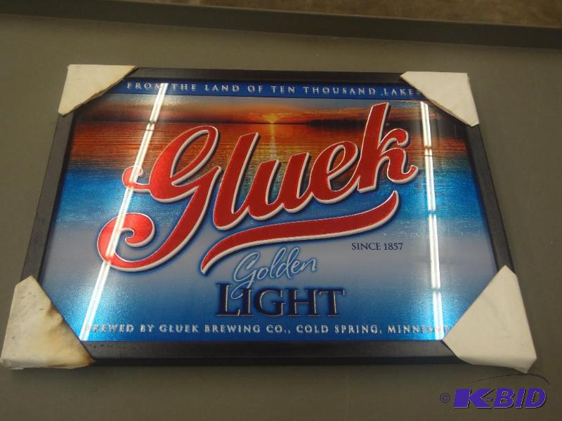 lot 81 image: Gluek Light 18&quotx24" Beer Sign...