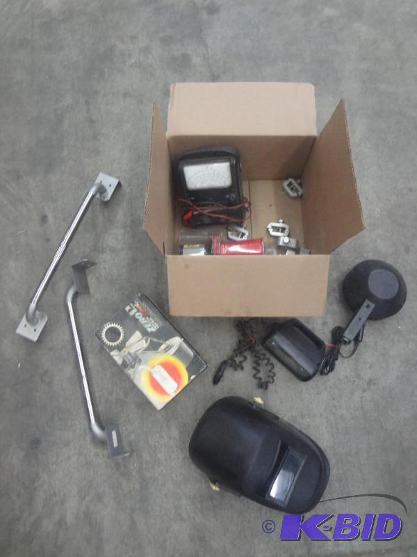lot 96 image: Lot Of (2) 12Volt Lights, Welding Helmet, Et...