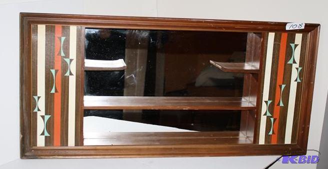 lot 108 image: Vintage Wooden wall hanging mirrore...