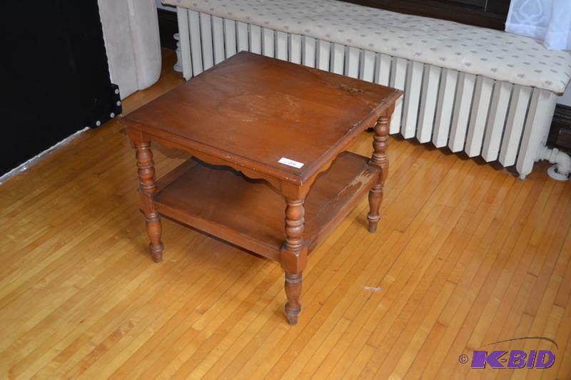 lot 109 image: Wood End table 26x26x24"...