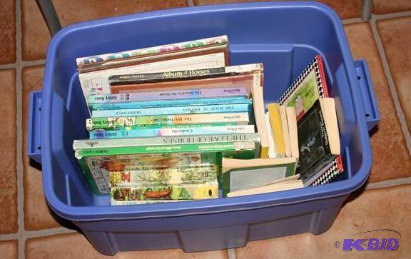 lot 143 image: Bin of books, American Girl Collect...