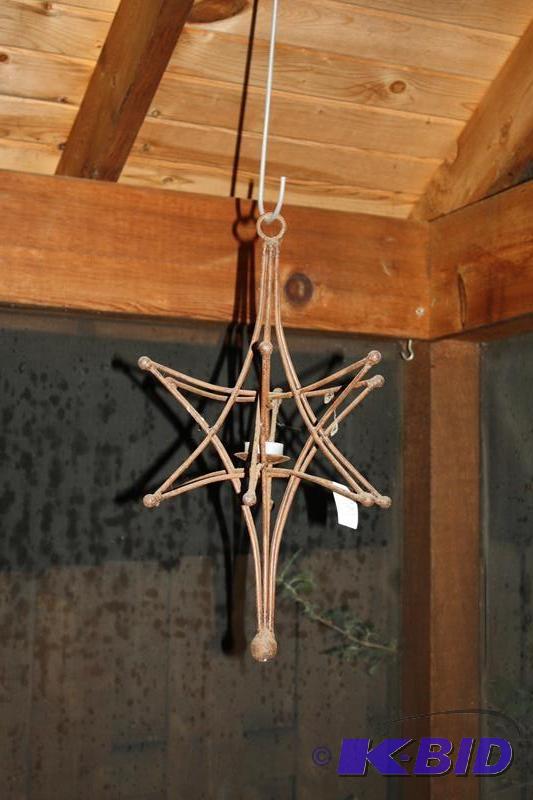 lot 145 image: Metal candle holder 18" tall...