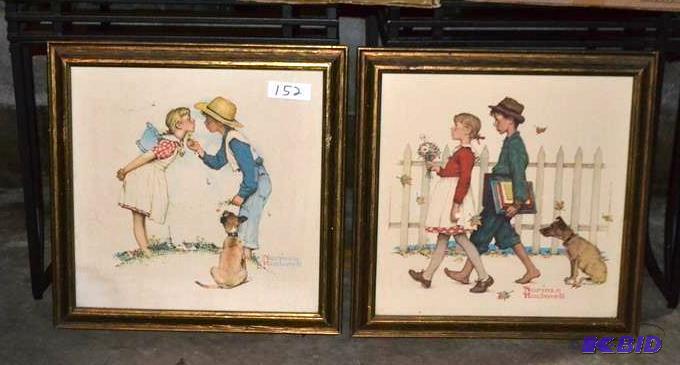 lot 152 image: 2 Norman Rockwell Prints 18x18"...