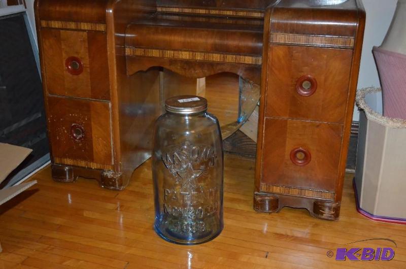 lot 155 image: Antique huge Mason glass jar 1858 i...