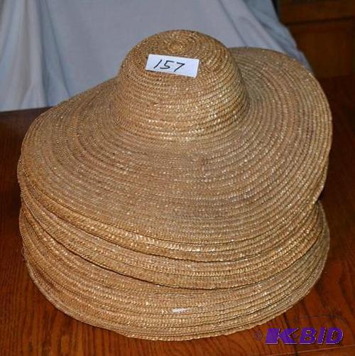 lot 157 image: New straw hats 17" diameter ap...
