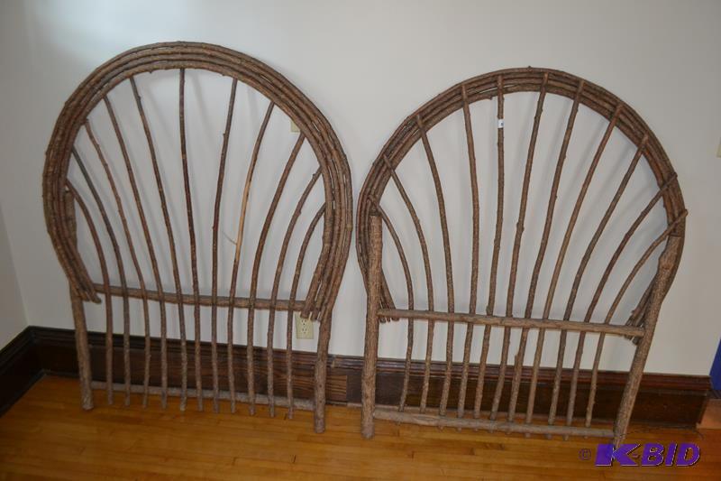 lot 31 image: Amish bed 44x55" tall, hand ma...