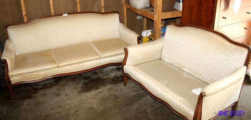 lot 45 image: Vintage couch 72" long with be...