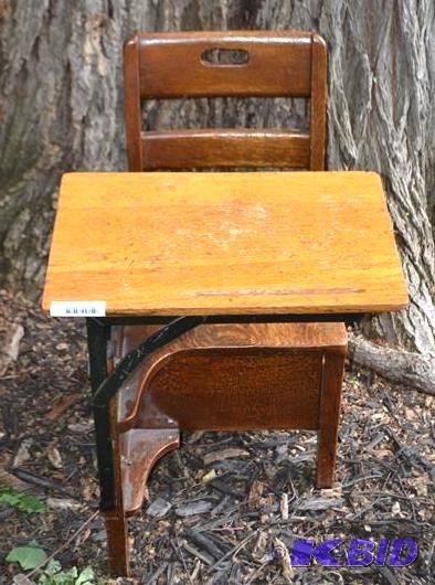 lot 47 image: Antique school desk by Langslow &am...