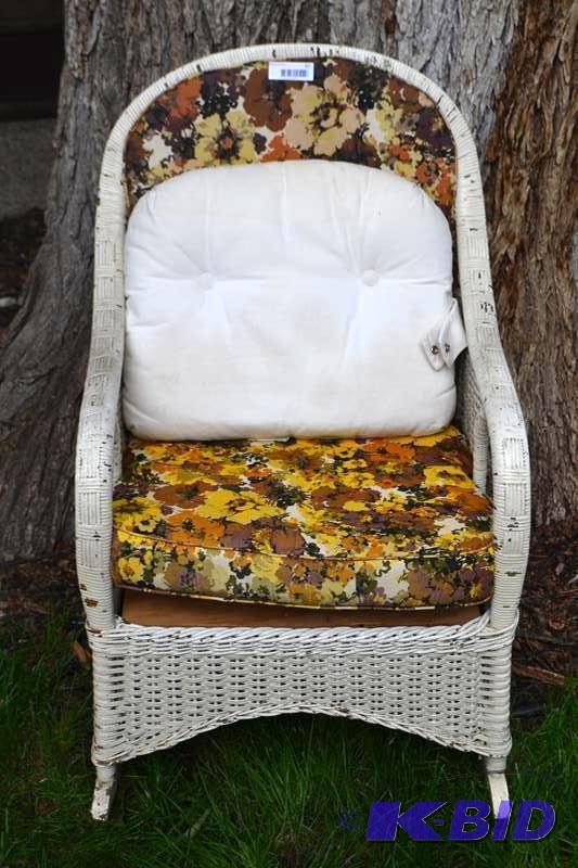 lot 57 image: Vintage wicker chair....