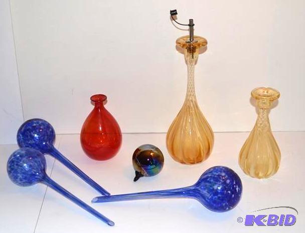 lot 90 image: Hand Blown glass decanter 12" ...