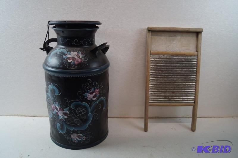 cream can and a wash board