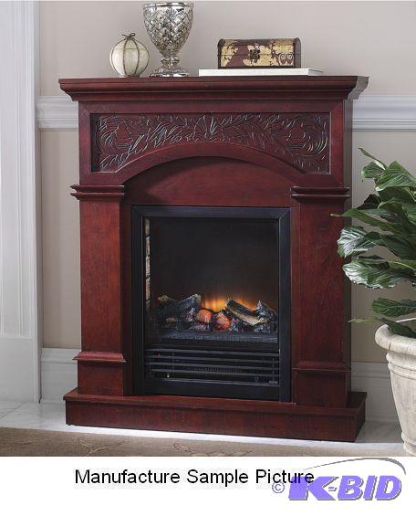 lot 151 image: Cherry Finish Electric Fireplace wi...