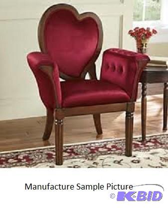lot 153 image: Burgundy Heart Chair -&nbspLuxurio...