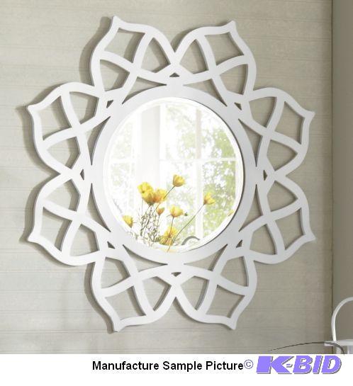 lot 180 image: White Spiral Mirror -&nbspBeveled ...