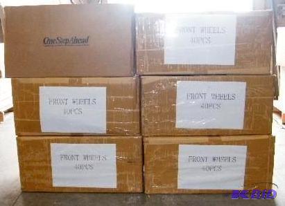 lot 212 image: 6 Boxes of Stroller Wheels - Front,...