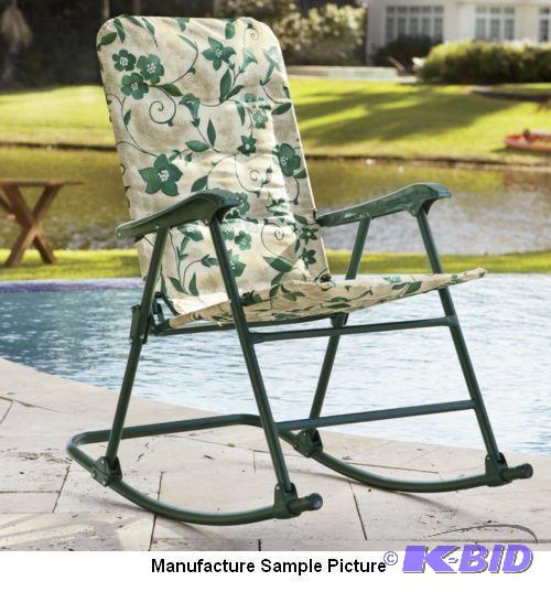 lot 32 image: Green Outdoor Rocking Chair - Folda...