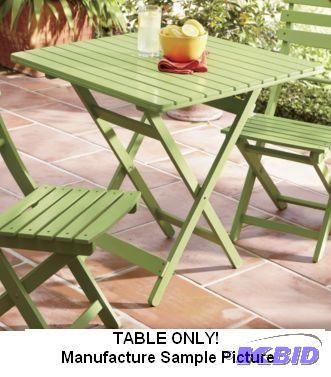 lot 34 image: Green Folding Bistro Table - Table ...