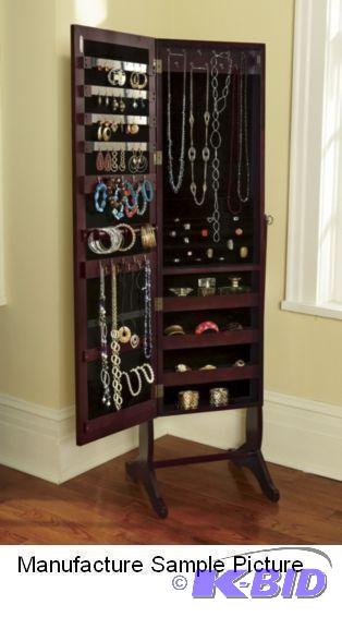 lot 36 image: Mirrored Front Jewelry Armoire - Ou...