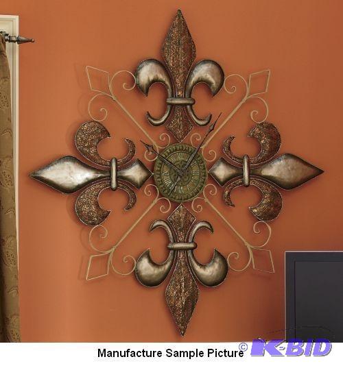 lot 51 image: Fleur De Lis Clock -&nbspComplimen...