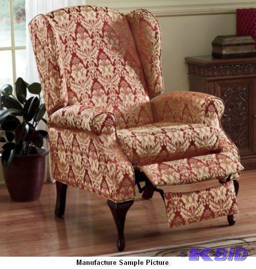 lot 80 image: Red and Gold Patterned Wingback Rec...