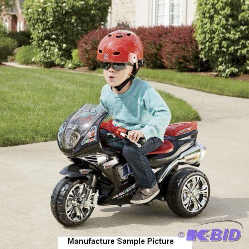 lot 86 image: Black and Red Kids Three Wheel Ride...