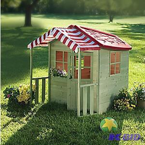 lot 91 image: Childs Green Playhouse with Red Ro...