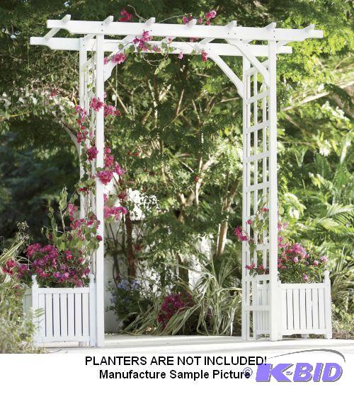 lot 92 image: White Pergola Wooden Arbor -&nbsp7...