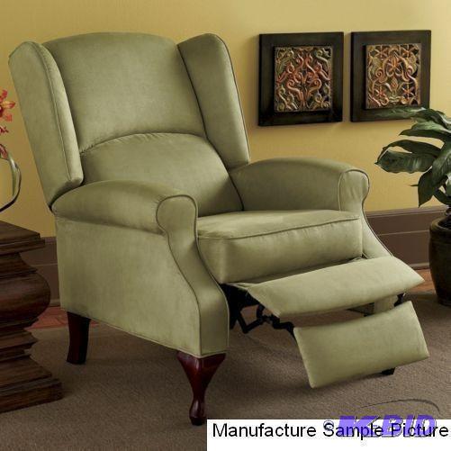 lot 94 image: Sage Green Microfiber Pushback Recl...