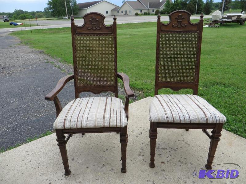 Two Dinning Chairs with cane backs